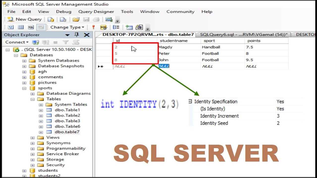 Auto Increment Field In Sql Server