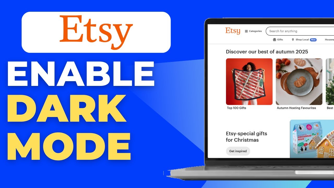 How To Enable Dark Mode On Etsy - YouTube