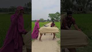 The cow is jumping on the road.