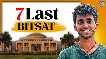 Avoid FAILURE and follow these BITSAT Techniques| BITSAT 2025