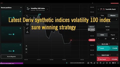 Latest Deriv synthetic indices volatility 100 index sure winning strategy