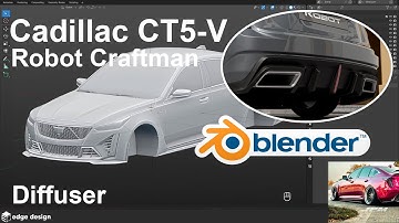 Cadillac CT5-V - Rear Bumper Diffuser (Robot Craftman) Blender 3D Modeling