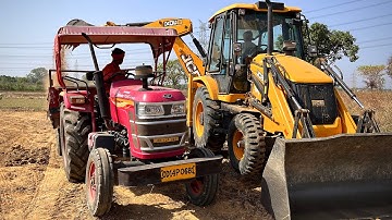 Mahindra YUVO 415 DI And Swaraj 843 XM Tractor Loading Mud By JCB 3DX Backhoe | Jcb Tractor Cartoon