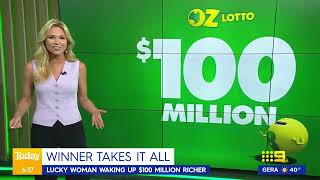 Sydney woman claims $100 million Oz Lotto jackpot, changing her life forever.