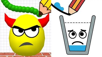 Draw To Smash Logic Puzzle VS Happy Glass Satisfying ASMR Gameplay (Android, ios) (New Update)