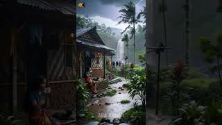 Hujan Lebat dan Petir Di Sebuah Desa #shortvideo #shorts #short #rainsoundsforsleeping #rain