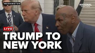 Trump departs White House with Mike Tyson for a midterm rally in New York