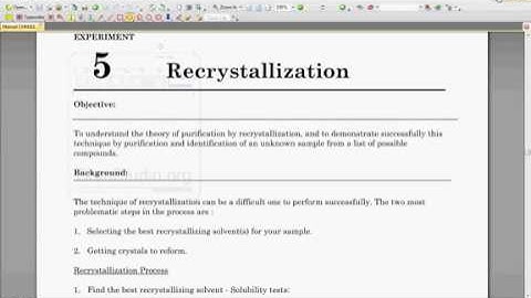 Re-crystallization of Crystal Meth(or how to recrystallize your sample in organic chemistry lab)