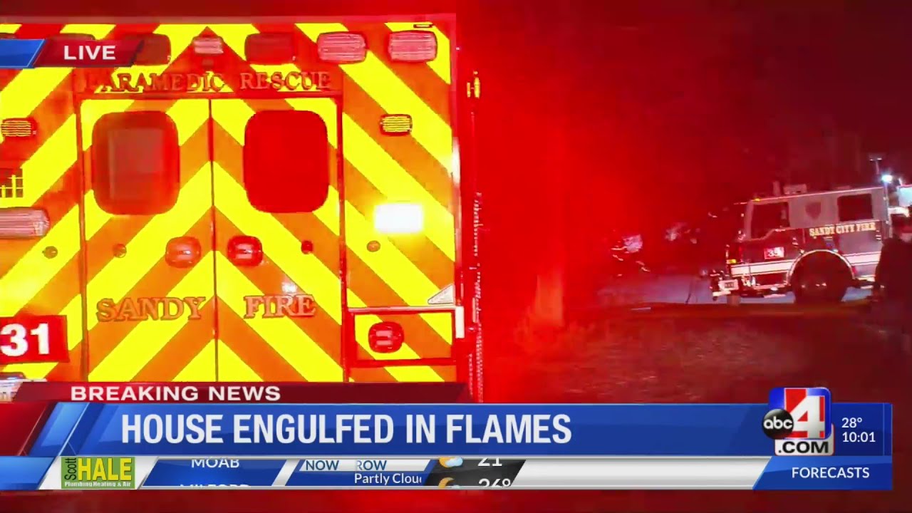Crews battle 2-alarm Sandy house fire - YouTube