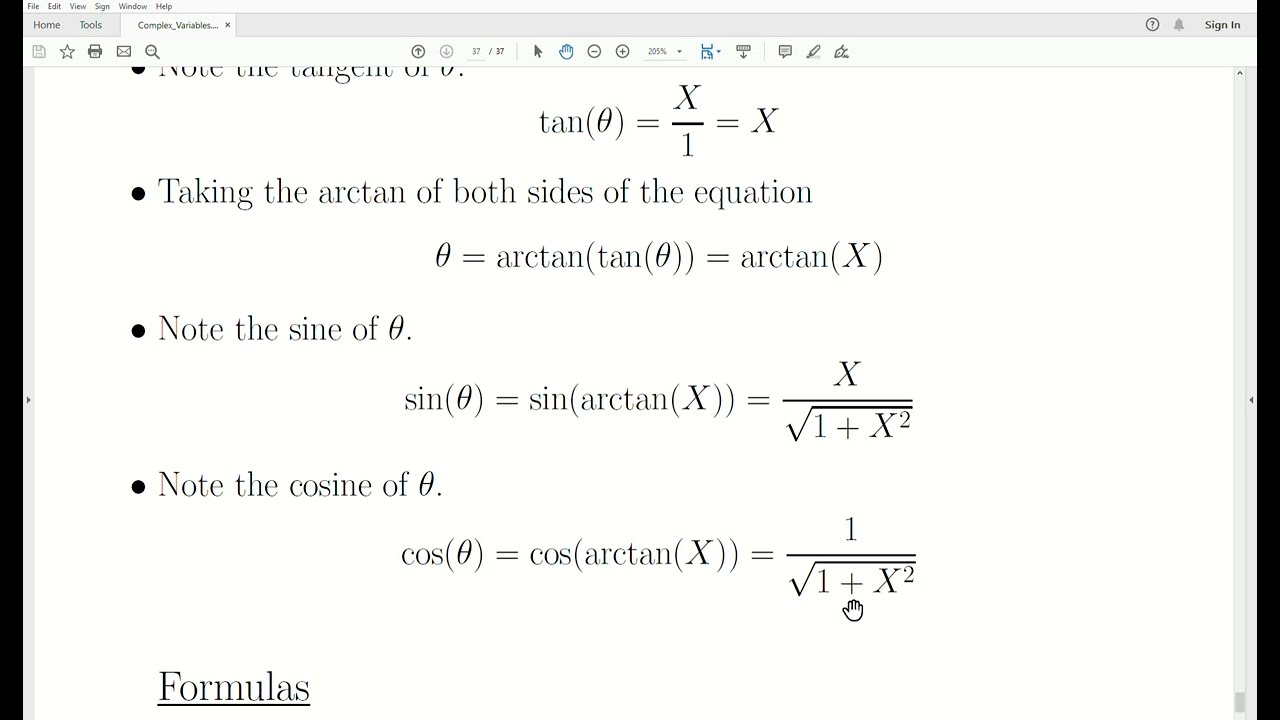cv11 - Sine and Cosine of the Inverse Tangent