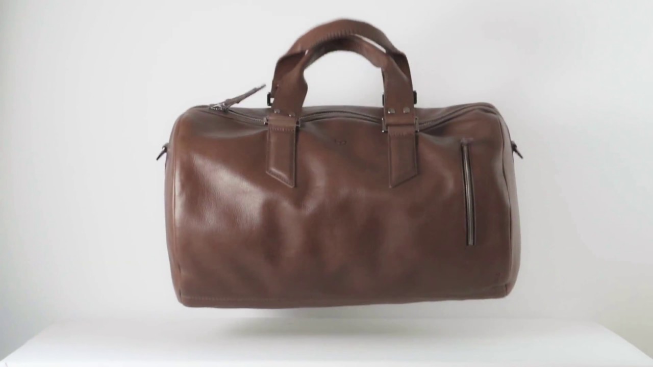 Dual Color Duffle Bag · Black & Tan by Capra Leather