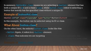 Understanding the Difference Between button# id.class and button.class in HTML