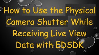 How to Use the Physical Camera Shutter While Receiving Live View Data with EDSDK screenshot 4