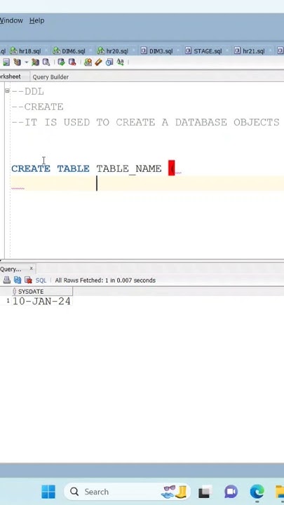 SQL CREATE COMMAND #SQL - YouTube