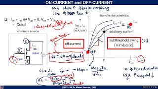 MOSFET: On-current, off-current, Threshold voltage, Sub-threshold swing, DIBL, GIDL, SS | EEE | DU