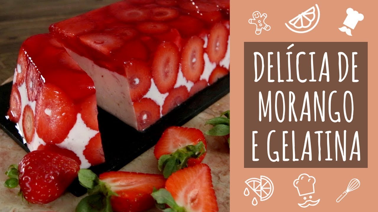 Delícia de morango e gelatina