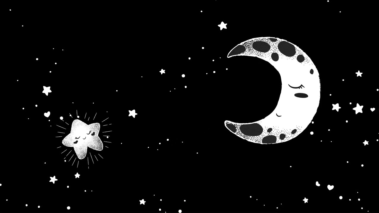 Moon & Star - High Contrast Black White baby sensory fun Video Mozart Classical Music sleep instant