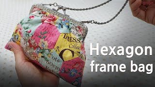 [퀼트] 헥사곤 퀼트 프레임 미니 백_Hexagon frame mini bag