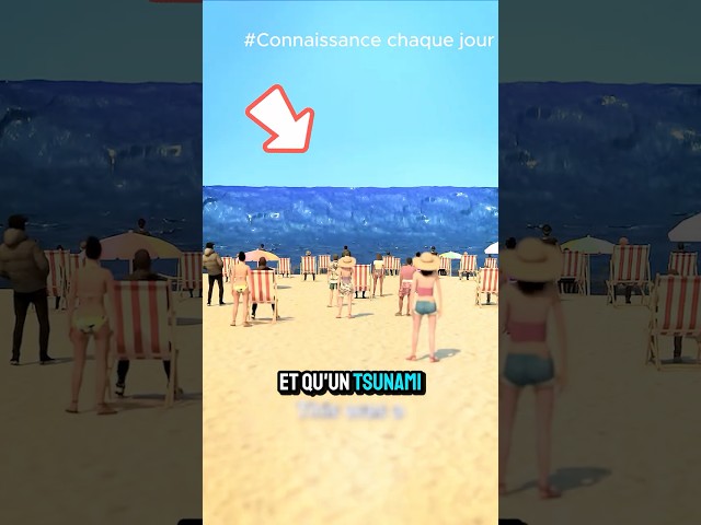 Que faire si un tsunami vous surprend sur la plage ? 🌊⚡ #short