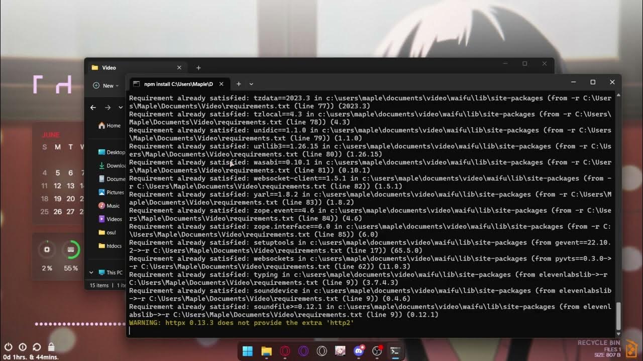 Desktop waifu running whisper locally youtube