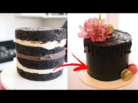 PENSA NUMA DECORAÇÃO DE BOLO PRETO QUE FICOU LINDA E DELICIOSA! UM LUXO! (BLACK CAKE)- @rebecapoll
