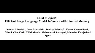 [short] LLM in a flash: Efficient Large Language Model Inference with Limited Memory