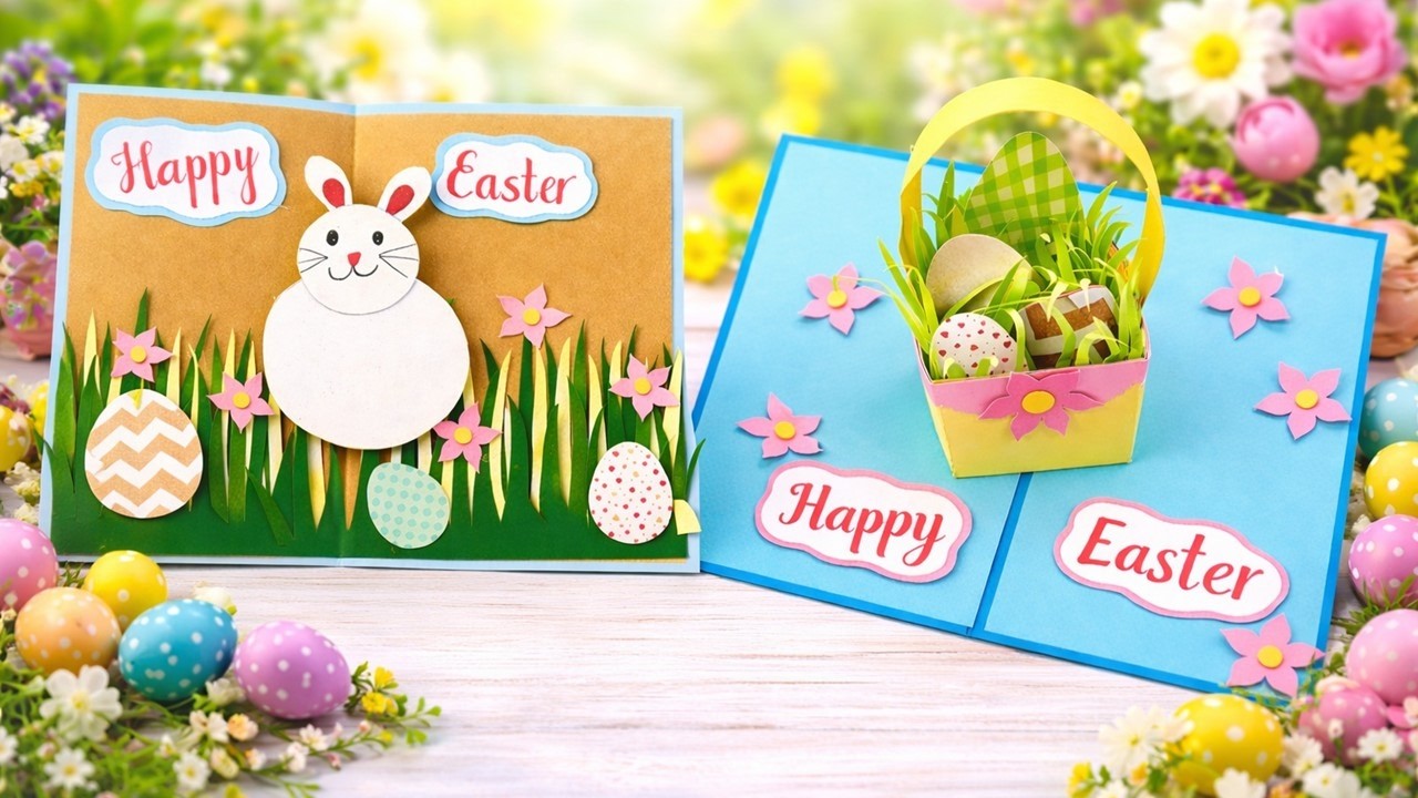 2 Easy DIY Pop Up Easter Cards 🐰 Amazing 3D Easter Pop Up Card Ideas ...