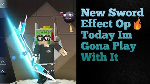 Using The New Cyber Sword Effect in bedwars! (blockman go blocky mods) (My First Video)