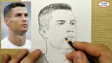 VERY EASY , How to draw cristiano ronaldo / cr7 , football player / learn drawing academy
