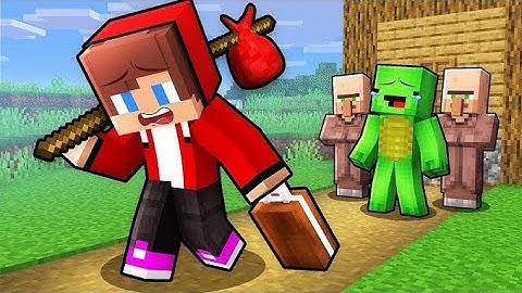 JJ Left Mikey and Villagers ALONE in Minecraft (Maizen)