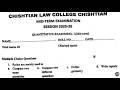 IUB Charistian Law College Semester 1 Part 1 Mid term Paper Quantitative Reasoning 1