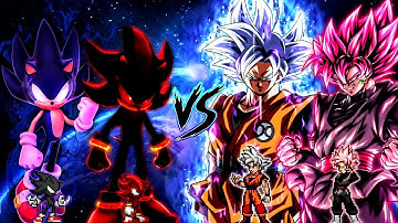 Dark Shadow V2 (New) & Dark Sonic V2 VS Goku DBS V3.5 (all form) & Goku Black DBFZ V2 in Mugen😱