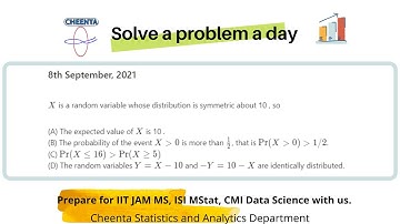 8th September, 2021 | Solve a Problem a Day | IIT JAM MS, ISI MStat, CMI Data Science Preparation
