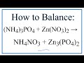 Balancing Chemical Reactions with Polyatomic Ions