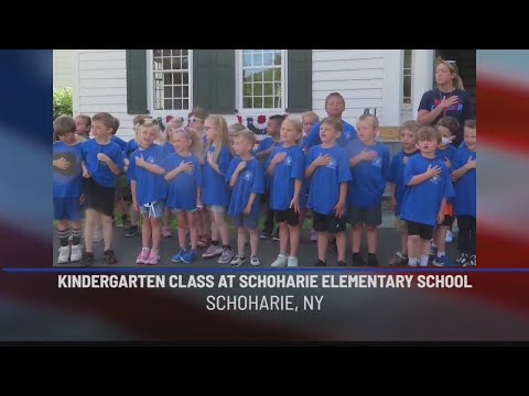 Daily Pledge of Allegiance 06/13/2023: Kindergarten Class at Schoharie Elementary School