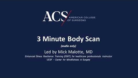 Body Scan with Mick Malotte, MD - Three Minutes | Surgeon Well Being | ACS