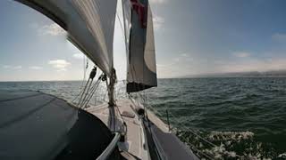 360VR - sailing off Malibu Beach - tacking - ASMR