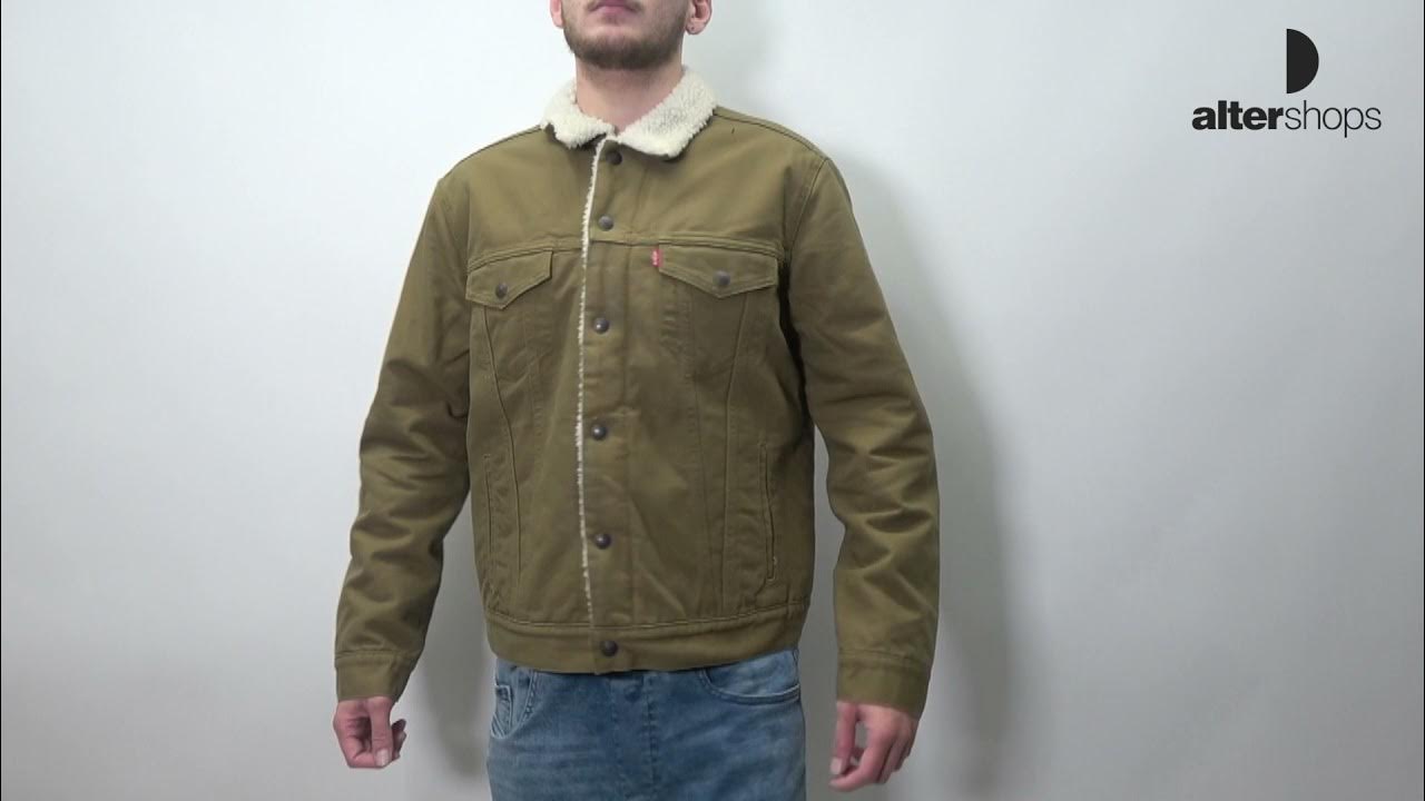 LEVI'S ® TYPE 3 SHERPA TRUCKER COUGAR CANVAS Καφέ 16365-0122 - YouTube