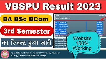 vbspu result 2023 | vbspu result 2023 third semester | vbspu 3rd semester result 2023 | ba bsc bcom