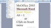 Microsoft Word 13 Insert Menu Hindi Urdu Youtube