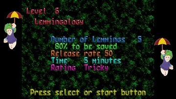 Lemmings Tricky level 6 Snes
