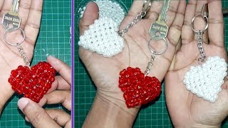 DIY How To Make a Keychain Beaded Keychains LoveHeart Shape Keychain