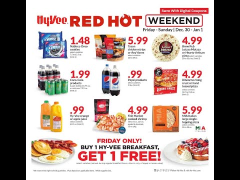 Hy-Vee 3-Days Red Hot Weekend Sale Ad Flyer 12.30.2022-01.01.2023 Stock-up Prep Groceries