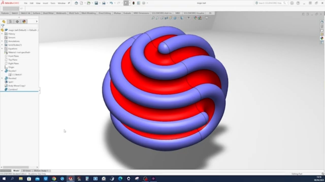 Model a Magic Ball in this SOLIDWORKS tutorial for beginners: So Easy ...