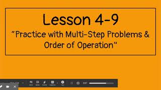 Math: Unit 4 - Lesson 9