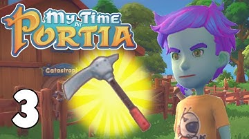 Jetpack Mining and Tool Upgrades - My Time at Portia Gameplay (Alpha 1.0) - Part 3