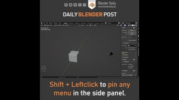How to Pin Menus in the Side Panel
