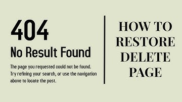 How To Restore Delete Page In WordPress