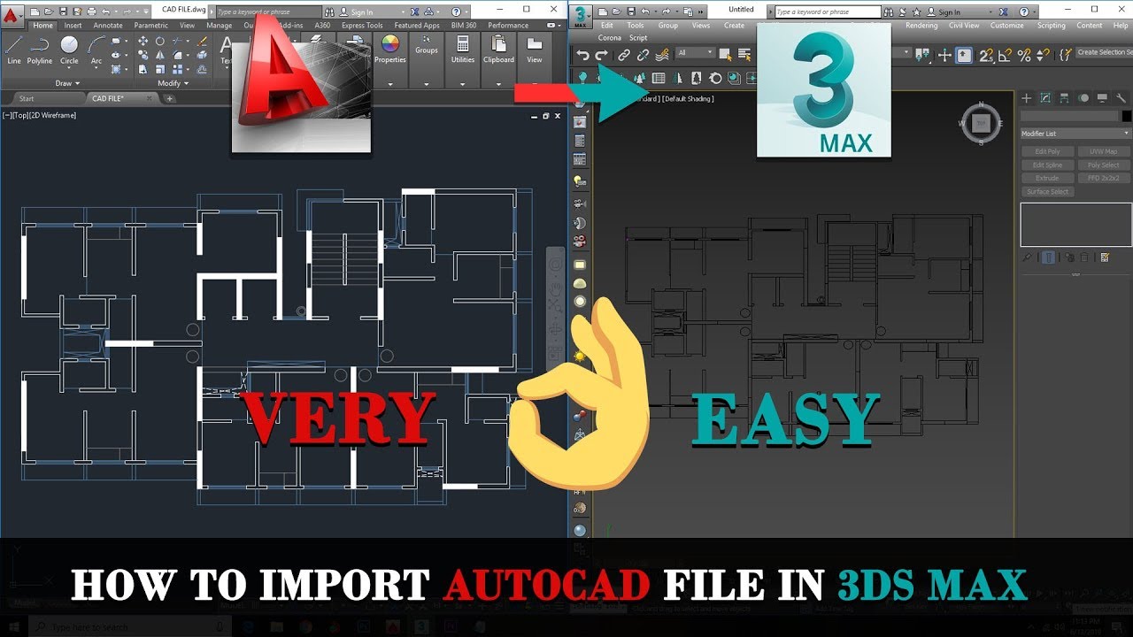 3ds max || How to Import Auto cad file || Arch Viz By Dino - YouTube