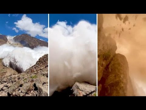 Incredibile valanga in Kirghizistan: escursionista filma il ghiacciaio che crolla, resta...